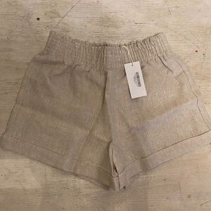 Reformation Nashville Linen Short Oatmeal-S